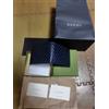 Gucci Portafoglio Gucci Micro GG Check Bifold Pelle Navy Unisex Box Italia nuovo...