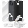 Mayaxess Kit Smart per iPhone 13 Cover, Vetro Protettivo, Caricatori, Auricolari (6