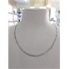 Oro COLLANA ORO BIANCO 18 Karati 750% Uomo Donna Maglia Catena Con Piastrine Collier