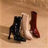 Tronchetti Donna Beige Chiaro Nero Bordeaux Tacco 10 cm Plateau A Punta N89726