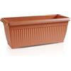 Prosperplast Vaso rettangolare Fioriera moderna plastica Fioriera Terra terracotta 70x30x27cm