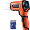VEVOR Termometro a Infrarossi, Pistola Termica a Doppio Laser Senza Contatto da -40°C~1500°C, Pistola Termica Portatile a Infrarossi per Fusione/Cottura/Forno per Pizza/Motore (non per esseri umani)