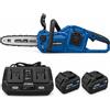 HYUNDAI - Elettrosega Brushless 40V 25300 | Oregon 35cm | 2 Batterie 4Ah | Caric