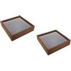 2Pcs Brown Wooden Dog Memorial Shadow Box Photo Display Frame