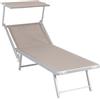 Eurostar Lettino prendisole Grigio Alluminio e Texilene Beach mare piscina spiaggia hotel