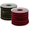 2 * 20 Yard 10mm Largo Nastro Di Velluto Rotolo Per Artigianato Vino Rosso E