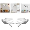 2x 3D Ceramica Uccello Rondine Murale Sculture Da Parete Decor Home Office