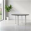 EffeZeta Tavolo tondo Leccino diametro 90 cm. piano antracite satinato e gambe alluminio