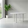 EffeZeta Tavolo tondo Leccino diametro 90 cm. piano bianco e gambe alluminio