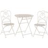 Beliani Set da Giardino Moderno in Ferro Beige Tavolino e 2 Sedie Pieghevoli Trieste