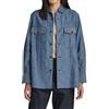 G-Star Offizier BF L/S Camicia Donna S Blu Lino Cotone Denim Look Oversize