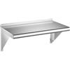 VEVOR Mensola Galleggiante a Muro con Staffa Acciaio Inox Carico max 113 kg | 305 x 610 mm, Mensola Portaoggetti, Portaspezie, Barattolo, Piatti, per Ristorante, Cucina Domestica, Lavanderia, Garage, Bar