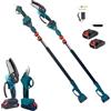 KIT POTATURA MINI MOTOSEGA 6" FORBICE CESOIA A BATTERIA CON ASTA TELESCOPICA 48v
