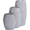 Beliani Fontana da giardino all'aperto d'acqua con luce LED in resina Beige Ar