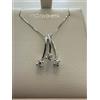 PG Gioielli COLLANA TRILOGY Pendente Con DIAMANTI In Oro Bianco 18 Karati 750% PG GIOIELLI