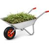 Palucart Carriola da Giardino | Edilizia Acciaio Zincato 70L-100Kg Ruota 33 cm - 4063