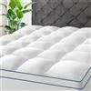 KAYFIA Coprimaterasso Cal King, extra spesso, per un sonno profondo, 3D + 7D Snow Down alternativo, imbottitura in peluche con tasca profonda da 20-58 cm, bianco