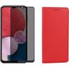 TPF PRODUCTS Custodia per Samsung Galaxy A05S Rosso + Vetro Temperato Anti Spy - Cover