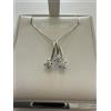 PG Gioielli COLLANA TRILOGY Pendente Con DIAMANTI In Oro Bianco 18 Karati 750% PG GIOIELLI