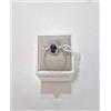 PG Gioielli ANELLO SOLITARIO Con ZAFFIRO Blu Ovale E Diamanti PG GIOIELLI Oro Bianco 18 Kt
