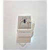 PG Gioielli ANELLO SOLITARIO Con ZAFFIRO Blu Ovale E Diamanti PG GIOIELLI Oro Bianco 18 Kt