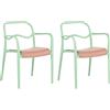 Beliani Set di 2 sedie da giardino impilabili in plastica per tutte le stagioni verde e