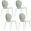Beliani Set di 4 sedie da giardino in plastica Materiale sintetico verde chiaro Milos