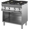 INOX BIM Cucina Armadiata a Giorno - Profondità Cm 90 - Alimentazione a Gas - N° 4 Fuochi