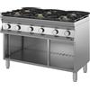 INOX BIM Cucina Armadiata a Giorno - Profondità Cm 90 - Alimentazione a Gas - N° 6 Fuochi