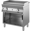 INOX BIM Fry Top Armadiato con Doppia Piastra 7CFTG4 - Alimentazione a Gas - Piano Liscio, Rigato o Misto