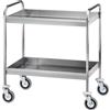 FORCAR Carrello per Sbarazzo in Acciaio Inox AISI 304 - Tubolare 20 mm - N° 2 Vasche Altezza Cm 6,5