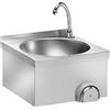 FORCAR Lavamani a Muro con Comando a Ginocchio in Acciaio Inox - Cm 40 x 40 x 32