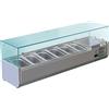 FORCAR Vetrina Refrigerata Ingredienti Pizzeria in Acciaio Inox 304 - Profondità Cm 33 - N° 6 vaschette GN1/4