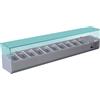 FORCAR Vetrina Refrigerata Ingredienti Pizzeria in Acciaio Inox 304 - Profondità Cm 33 - N° 10 vaschette GN1/4