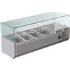 FORCAR Vetrina Refrigerata Ingredienti Pizzeria in Acciaio Inox 304 - Profondità Cm 39,5 - N° Vaschette 3 GN1/3 + 1 GN1/2