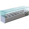 FORCAR Vetrina Refrigerata Ingredienti Pizzeria in Acciaio Inox 304 - Profondità Cm 39,5 - N° Vaschette 5 GN1/3 + 1 GN1/2