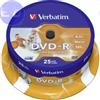 VERBATIM DVD-R 4.7GB 16x Cake 25pz VERBATIM Azo InkJet Bianca 21-118 IDbrand - 43538