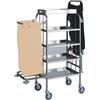 FORCAR Carrello Portabiancheria in Acciaio Inox - N° 4 Ripiani + N° 1 Cassettone + N° 2 Bracci Pieghevoli
