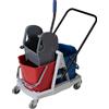 FORCAR Secchio Carrellato con Strizzatore in Nylon - N° 2 Secchi - Capacità Lt 34
