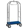 FORCAR Carrello Portavaligie con Appendiabiti in Acciaio Cromato - Portata Max Kg 150
