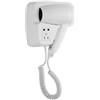 Ristosubito Asciugacapelli\Phon STK Colore bianco supporto da parete , plastica autoestinguente, Presa multipla Internazionale, potenza e flusso dell'aria Modello HD20N