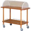 Forcar Carrello di servizio in legno noce con cupola in plexiglas Modello CLC2012 due piani Dim. cm L.110 P.55 H.107