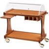 Forcar Carrello di servizio in legno Modello CL2260 due piani Cupola in plexiglas semicircolare con coperchi rientranti Dim. cm L.106 P.55 H.110