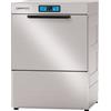 Ristosubito Lavastoviglie / Lavapiatti elettronica Compack in acciaio inox con addolcitore automatico incorporato Altezza H massima bicchiere 320mm Diam. max piatto cm 35 Cesto quadrato 50X50 Modello PL56E Dim. cm L.58.5 P.66 H.81.5