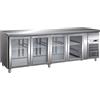 FORCAR Banco Refrigerato Gastronomia a 4 Ante Vetro - Profondità Cm 70 - Capacità lt 553 - Temp -2° +8°C