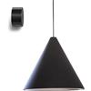 FLOS lampada a sospensione STRING LIGHT CONO 12 metri con rosone NERO - F6487030+F6482030