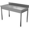 Allforfood Tavolo da lavoro inox - gambe quadre 4x4cm - semplice - piano top spessore cm 4 - con alzatina - lunghezza cm 120 - profondità cm 60 - altezza cm 85 - piano top inox aisi 304