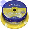 VERBATIM DVD+RW 4.7GB 4x Cake 25pz VERBATIM SERL ReWritable - 43489