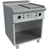 Ristosubito Fry Top a Gas CI Modello RisFry024 2 Zone di Cottura Piastra 1/2 Liscia 1/2 Rigata vano a giorno Potenza kW 10,8