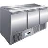 FORCAR Saladette per Insalate in Acciaio AISI 304 - N° 3 Ante con Coperchio Telescopico - Capacità N° 4 Bacinelle GN1/1